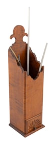 ELDRED WHEELER TIGER MAPLE PIPE BOX Massachusetts, Late 20th Cenury Height 16.25".