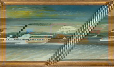 JAMES BARD (New York, 1815-1897), Portrait of the steamer Thomas Collyer., Oil on canvas, 25.5" x