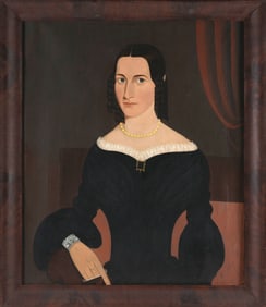 PRIOR-HAMBLIN SCHOOL (Massachusetts, Mid-19th Century), Portrait of a lady seated on a sofa, circa