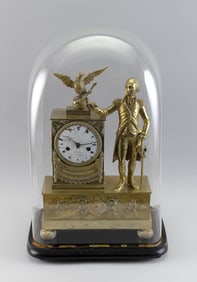 RARE FRENCH EMPIRE MANTEL CLOCK WITH FIGURE OF GEORGE WASHINGTON First Quarter of the 19th Century