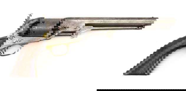 COLT NAVY REVOLVER 19th Century Length of barrel 7.5". Total length 13".: COLT NAVY REVOLVER19th Century.36 cal., Serial #62935, all matching.Length of barrel 7.5". Total length 13".