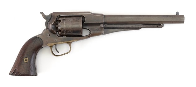 REMINGTON NEW MODEL REVOLVER 19th Century Length of barrel 8". Total length 13.25".