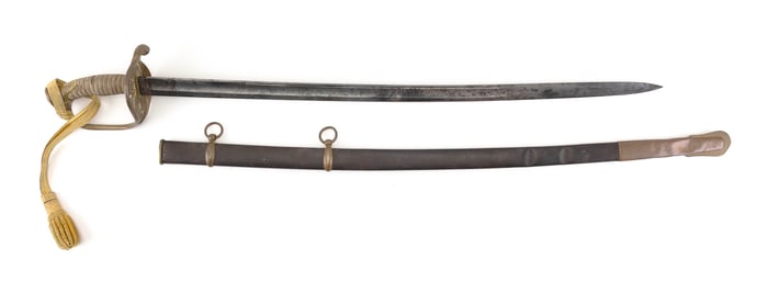 HORSTMANN & SONS U.S. MODEL 1851 SWORD AND SCABBARD Philadelphia, 19th Century Length of blade 30".