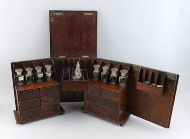 ENGLISH SHIP'S APOTHECARY CHEST 19th Century Height 13.5". Width 11". Depth 11".