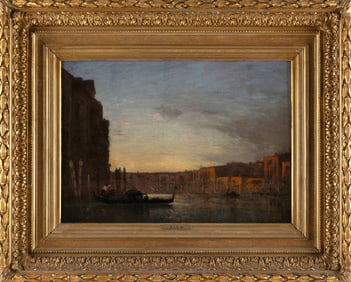 FELIX FRANCOIS GEORGES PHILIBERT ZIEM (France, 1821-1911), "Le Grand Canal au Crepuscule Venice".,