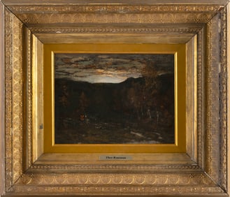 THEODORE ROUSSEAU (France, 1812-1867), Voyage au Grand Saint-Bernard., Oil on cradled panel, 8.75" x