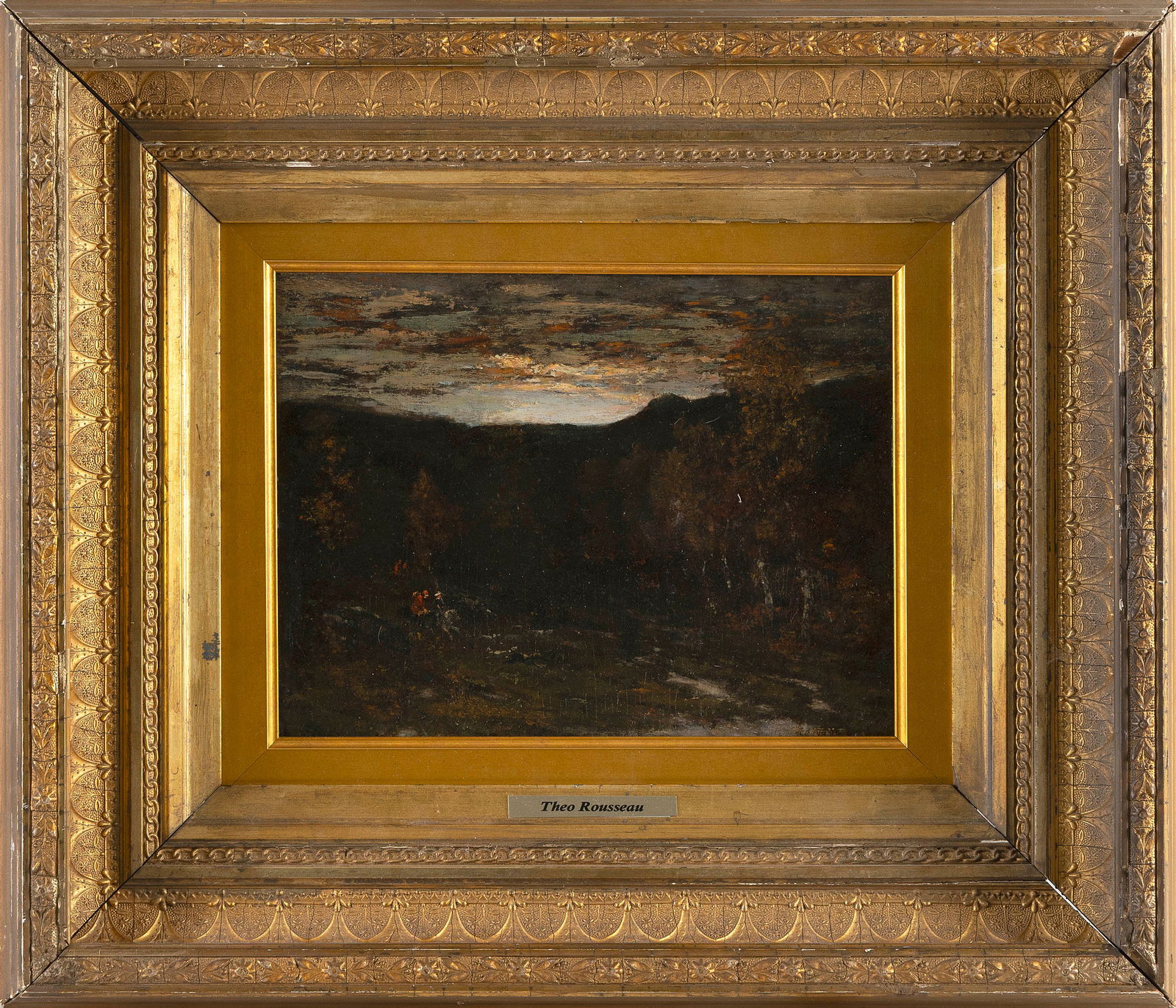 THEODORE ROUSSEAU (France, 1812-1867), Voyage au Grand Saint-Bernard., Oil on cradled panel, 8.75" x: THEODORE ROUSSEAUFrance, 1812-1867Voyage au Grand Saint-Bernard. Signed faintly lower left "Th. Rousseau". Accompanied by a digital copy of a letter of authenticity from Michel Schulman noting this pa