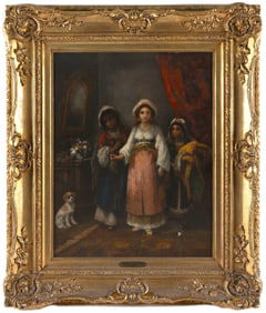 NARCISSE-VIRGILIO DIAZ DE LA PENA (France, 1807-1876), Interior scene with three young women and a