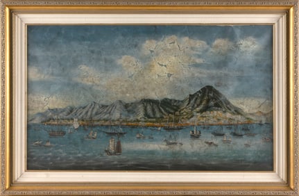 CHINESE EXPORT SCHOOL (19th Century,), Panoramic view of Hong Kong Harbor from Eastern Point, circa
