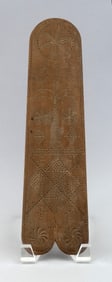 RARE NEWPORT CARVED WOODEN BUSK Rhode Island, 19th Century Length 12".