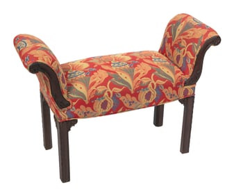 CHIPPENDALE WINDOW SEAT South Carolina, Circa 1780 Seat height 28.5". Length 38.5". Depth 14".