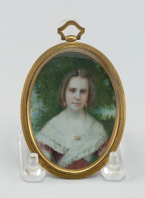 FRANK BENTON ASHLEY LINTON (Pennsylvania, 1871-1943), Portrait miniature of a young woman in a