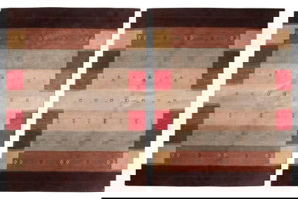 PAIR OF CONTEMPORARY RUGS IN GABBEH STYLE: 5'3" X 7'0" AND 5'2" X 7'0" 21st Century
