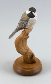 STEVE WEAVER LIFE-SIZE CHICKADEE Sandwich, Massachusetts, Contemporary Height 7.5".