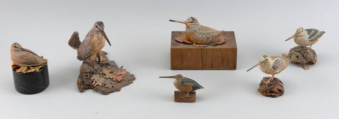 SIX MINIATURE WOODCOCKS Contemporary Heights from 2" to 5.5".