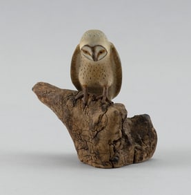 HAROLD NELSON GIBBS MINIATURE BARN OWL Barrington, Rhode Island, 1886-1970 Height 3.25".