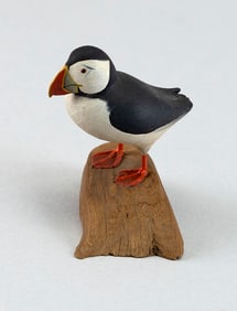 HAROLD NELSON GIBBS MINIATURE PUFFIN Barrington, Rhode Island, 1886-1970 Height 2".