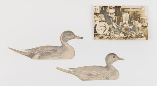 GROUP OF A. ELMER CROWELL MEMORABILIA East Harwich, Massachusetts, 1862-1952 Pattern lengths 7" and