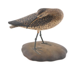 RARE A. ELMER CROWELL LIFE-SIZE HUDSONIAN CURLEW East Harwich, Massachusetts, 1862-1952 Height 9.5".