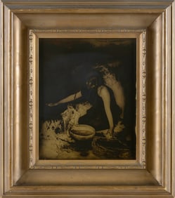 EDWARD SHERIFF CURTIS (Washington/California, 1868-1952), "The Piki Maker"., Orotone, 10" x 8".