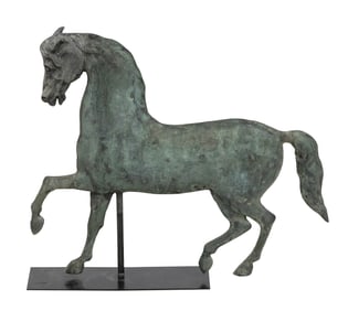 PRANCING HORSE WEATHER VANE 19th Century Height 24". Length 26".