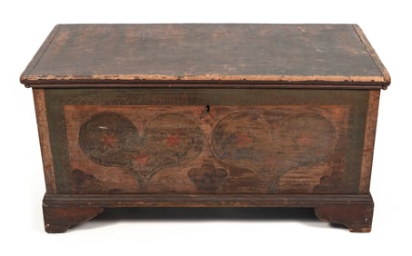 RARE PENNSYLVANIA DOWER CHEST Late 18th Century Height 25.25". Width 50.5". Depth 22.75".