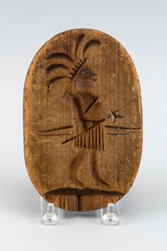DOUBLE-SIDED WOODEN COOKIE MOLD 19th Century Length 6".