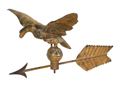 GILT EAGLE WEATHER VANE 19th Century Length 52".