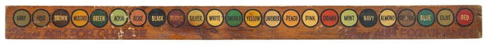 TRAVELING CARNIVAL PAINTED WOODEN GAME SIGN Early 20th Century Height 11.5". Length 13'4".