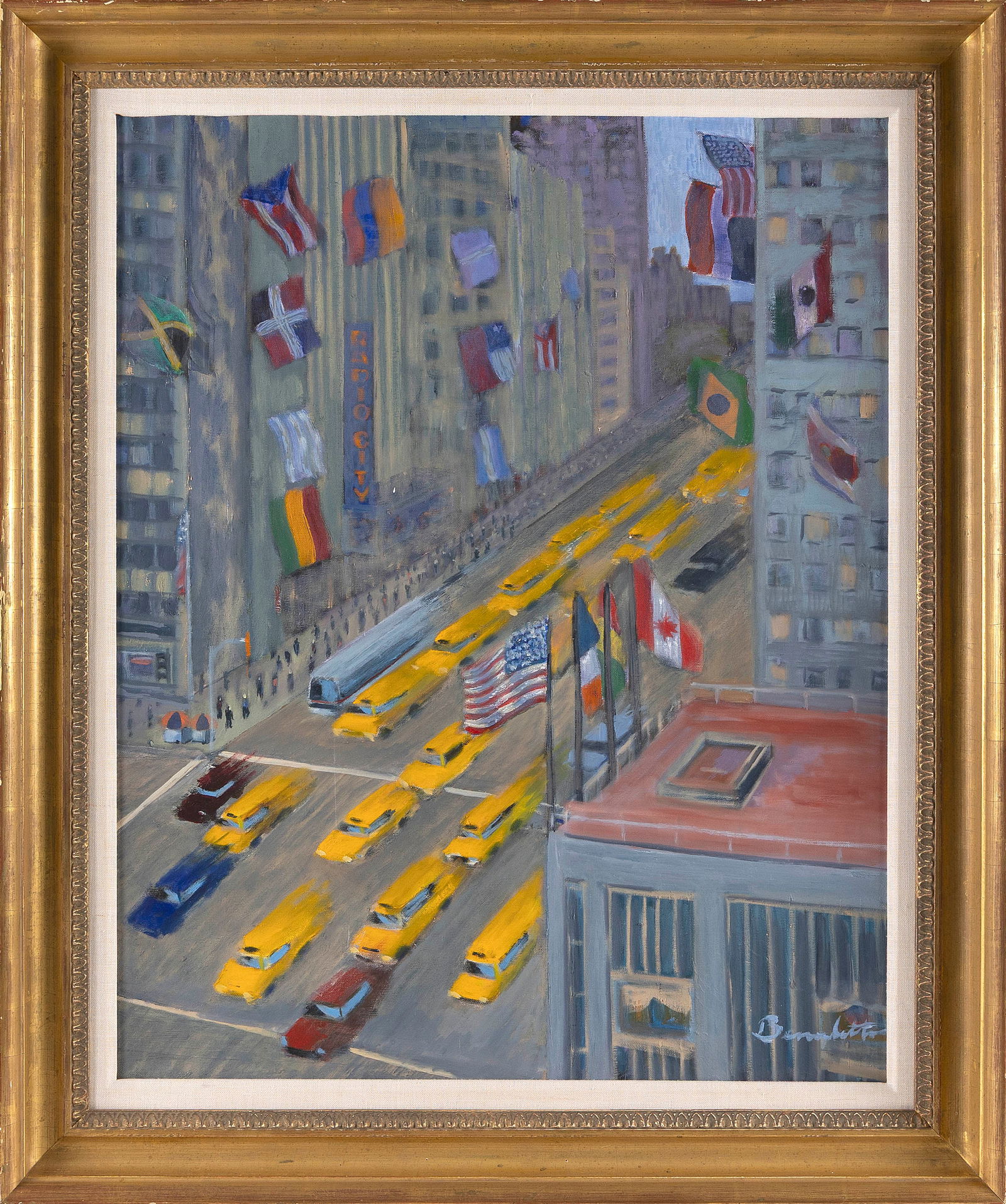 TONY (ANTHONY DOMINICK BENEDETTO) BENNETT (New York, 1926-2023), "Avenue of the Americas"., Oil on