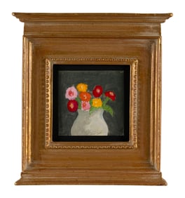 ROBERT MOORE KULICKE (New York/Pennsylvania/France, 1924-2007), Colorful flowers in a white vase.,