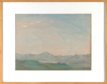 WILSON HENRY IRVINE (Connecticut, 1869-1936), Clouds over a mountain., Mixed media on paper, 14" x