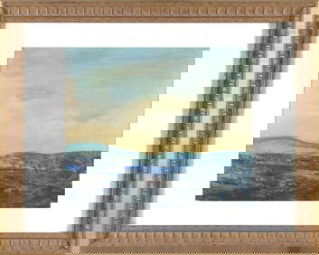 WILSON HENRY IRVINE (Connecticut, 1869-1936), Sunset landscape., Watercolor on paper, 15" x 17.5"