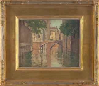CHARLES WARREN EATON (New York/New Jersey/The Netherlands, 1857-1937), "Venice"., Oil on board, 8" x