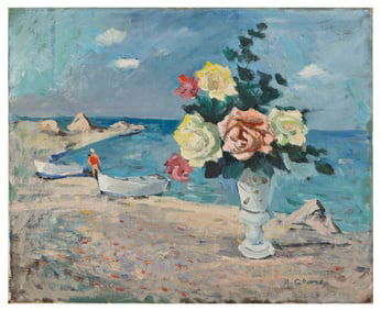 NICOLAI S. (NICOLA) CIKOVSKY (New York/Russian Federation, 1894-1984), Flowers on the beach., Oil on