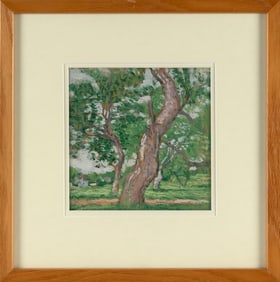 JAMES BRITTON (Connecticut, 1878-1936), "Serpent Tree, Manchester, Connecticut"., Oil on board, 8" x