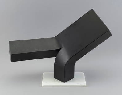 CLEMENT L. MEADMORE (New York, 1929-2005), "Nidor", Steel with white marble base, height 15". Length: CLEMENT L. MEADMORENew York, 1929-2005"Nidor" Signed on a lower portion of the sculpture "Meadmore".Steel with white marble base, height including base 15". Length 22".Provenance:The artist to a priva