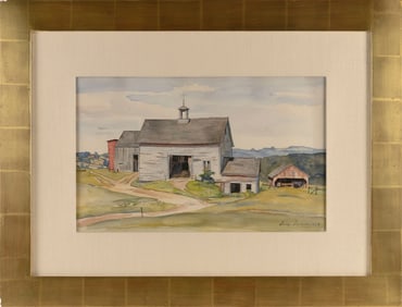 LUIGI LUCIONI (New Jersey/New York/Vermont/Italy, 1900-1988), "Gray Barn"., Watercolor, 11.5" x