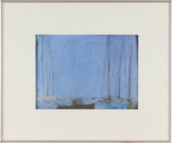 WOLF KAHN (New York/Vermont/Germany, 1927-2020), "Boats at Anchor"., Color pastels on sketchbook