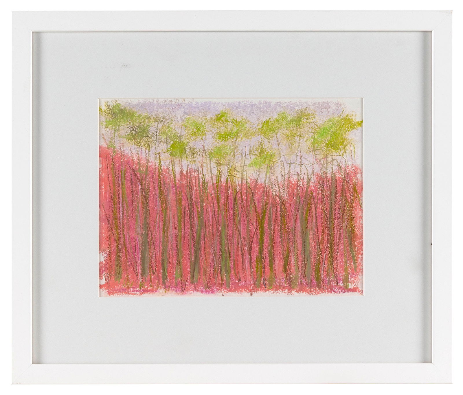 WOLF KAHN (New York/Vermont/Germany, 1927-2020), Trees with pink., Pastel on paper, 7.5" x 10": WOLF KAHNNew York/Vermont/Germany, 1927-2020Trees with pink. Signed lower left "W. Kahn".Pastel on paper, 7.5" x 10" sight. Framed 14.25" x 16.75".