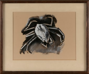 MARSDEN HARTLEY (Maine, 1877-1943), "Spider Crab"., Mixed media on cream laid paper mounted to