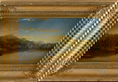 HOMER DODGE MARTIN (New York/Minnesota, 1836-1897), "Boating Near the Hudson"., Oil on canvas, 10" x