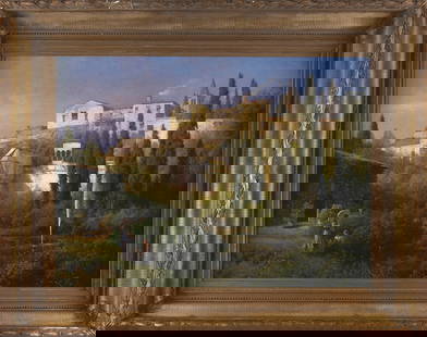 HERMANN OTTOMAR HERZOG (Pennsylvania/California/Germany, 1832-1932): HERMANN OTTOMAR HERZOGPennsylvania/California/Germany, 1832-1932 Oil on canvas, 30" x 40". Framed 40" x 50". Signed lower right "H. Herzog."