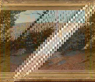 BEN (BENJAMIN) FOSTER (Connecticut/New York/Maine, 1852-1926), "Autumn Effect"., Oil on canvas, 25"