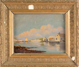 LEMUEL D. ELDRED (Massachusetts, 1848-1921), Harbor Scene, likely Menemsha, Martha's Vineyard,