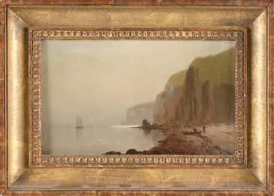 ATTRIBUTED TO LEMUEL D. ELDRED (Massachusetts, 1848-1921), Hazy day on the coast, likely Grand