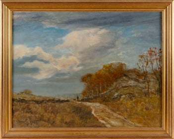FRANKLIN B. DE HAVEN (New York/Pennsylvania/Connecticut/Indiana, 1856-1934), Country road., Oil on