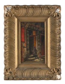 EDWARD WILSON CURRIER (California/Ohio, 1857-1918), "Entrance to Gambling House Spofford Alley",