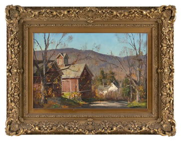 PAUL STRISIK (Massachusetts, 1918-1998), "The Hollow"., Oil on canvas, 16.5" x 24". Framed 26" x