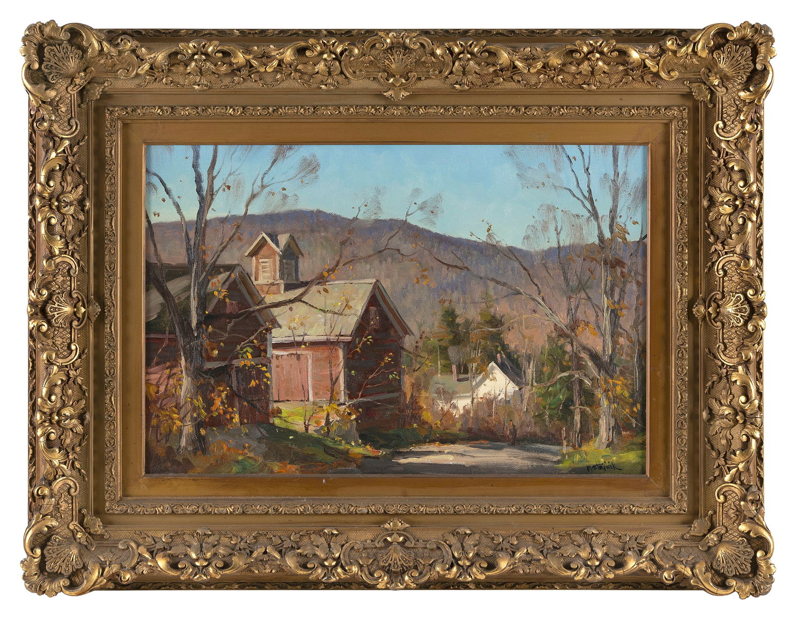 PAUL STRISIK (Massachusetts, 1918-1998), "The Hollow"., Oil on canvas, 16.5" x 24". Framed 26" x (1 of 2)